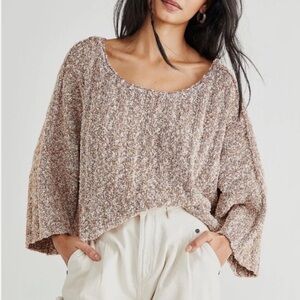 Free People Textured Cream Sweater